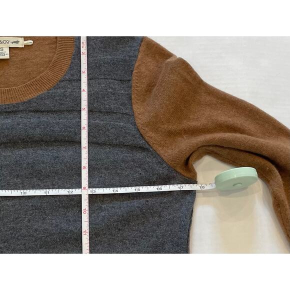Toad & Co Lambswool Blend Colorblock Neutrals Trillium Crewneck Sweater, S - Picture 11 of 12